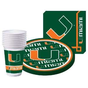  Miami Hurricanes   Party Supplies Pack Including Plates 