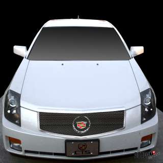 CADILLAC CTS V HOOD MESH CHROME GRILL GRILLE+OEM STYLE EMBLEM  