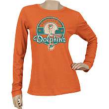 Reebok Miami Dolphins Womens Glorified Decade Long Sleeve T Shirt 
