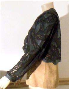BLACK LEATHER AND LACE BOLERO MATADOR JACKET PRE OWNED AND EXCELLENT 