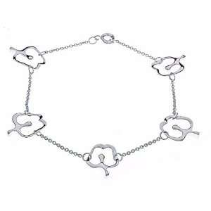  Tiffany Inspired Sterling Silver 5 Apple Bracelet 