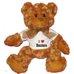  I Love/Heart Doctors Plush Teddy Bear with WHITE T Shirt 
