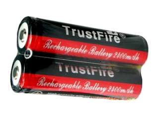   18650 2400mah Li Ion 3.7V protected battery(Trustfire/Black