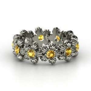  Lei Eternity Ring, Sterling Silver Ring with Citrine 