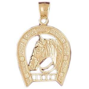   14K Gold Pendant Horseshoes 5.9   Gram(s) CleverEve Jewelry