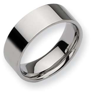 JewelryWeb Stainless Steel Flat 8mm Polished Band Ring   Size 7 at 
