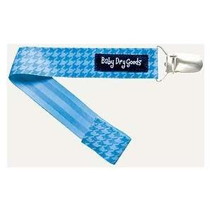 Baby Dry Goods 030 11 Dk Lt Blue Houndstooth Pacifier Clip Baby
