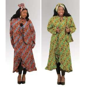 African Dress & Jacket Set   Green3X