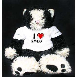 SHOPZEUS Plush stuffed Cat (Catnap) toy with I Love Smeg 