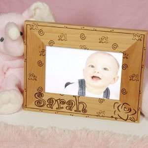  New Baby Lovely As A Rose Personalized Wood Picture Frame Home