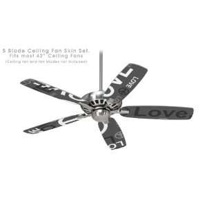  Ceiling Fan Skin Kit (fits most 42inch fans)   Love and Peace Gray 