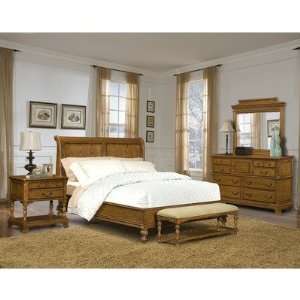   AO 5 02 F Kingston Sleigh Bedroom Set in Antique Oak