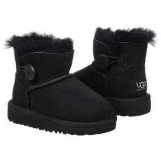 Kids UGG  Mini Bailey Button T/P Black Shoes 