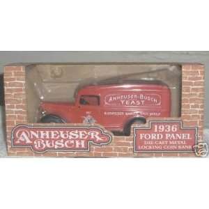 ANHEUSER BUSCH 1936 FORD PANEL die cats metal locking coin bank  Toys 