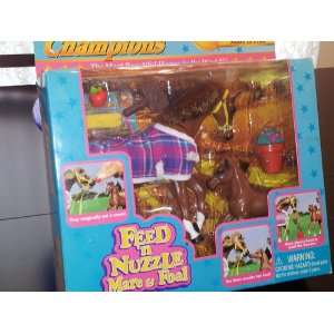   Grand Champions Feed N Nuzzle   Mare and Foal Playset Toys & Games