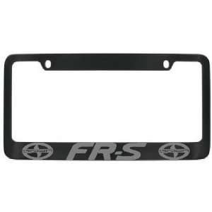 Scion FR S Black License Plate Frame Silver Lettering with 2 free caps