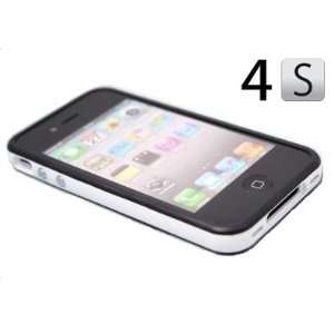 White and Black Premium Bumper Case for Apple iPhone 4S / 4   (AT&T 