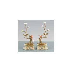  Porcelain and Brass Decorative Bookend