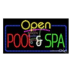  Pool & Spa LED Business Sign 17 Tall x 32 Wide x 1 Deep 