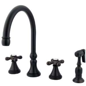   Governor 8 Deck Mount Kitchen Faucet with Brass Sprayer, Oil Rubbed B