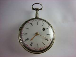 Rare German Verge fusee key wind pocket watch, beautiful dial. 1700s 