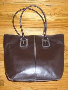 Tods pebbled leather purse handbag tote bag clutch metal hardware 