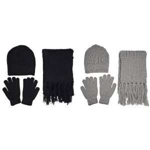Knitted Hat Gloves Scarf Set Winter Hat Gloves and Scarf Women or Men 