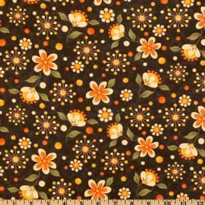  44 Wide Moda Grand Finale Flowers Walnut Fabric By The 
