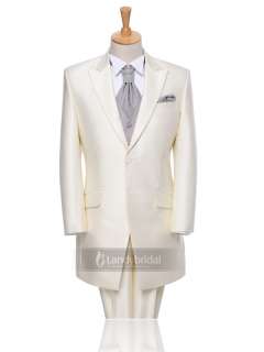 Mens Formalwear White Wedding Tuxedo Suits 2 Buttons Notch Lapel Size 