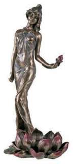 Art Nouveau Lotus Lady Maiden Figurine Deco Figure  