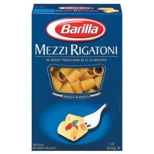 Barilla Mezzi Rigatoni Pasta 16 oz (Pack Grocery & Gourmet Food