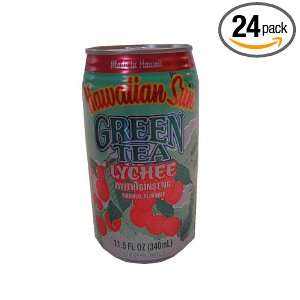 Hawaiian Sun Green Tea Lychee with Ginseng, 11.5 Ounce Cans (Pack of 