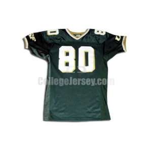  Green No. 80 Game Used South Florida Sports Belle Football 
