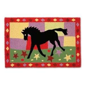  Prancing Horse Washable Accent Rug