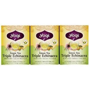 Yogi Tea Green Tea Triple Echinacea, Herbal Supplement, Tea Bags, 16 