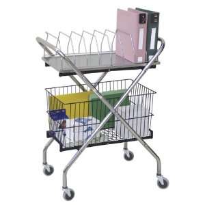 Omnimed Folding Utility Cart with Basket/Storage Shelf Options (264620 