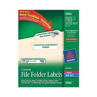 Avery® Green File Folder Labels for Laser and Inkjet Printers with 
