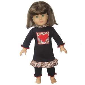  New Leopard Heart Outfit Fit American Girl Doll clothes 