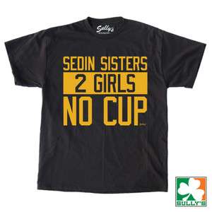 Sedin Sisters 2 Girls No Cup Shirt FREE SHIP Blackhawks Kings Flames 