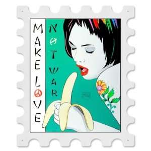  Banana Postage Stamp Pinup Girls Stamp Metal Sign   Garage Art 
