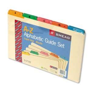  A Z Top Tab Recycled File Guides, Manila with Color Vinyl 