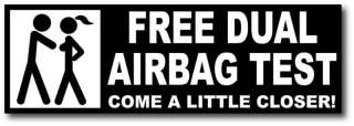 Free Dual Airbag Test Funny Sticker Decal JDM Civic CRX  