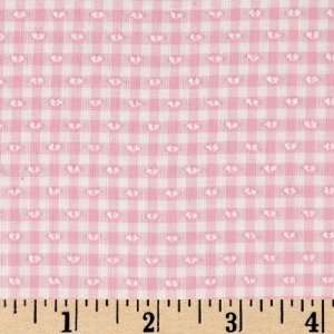  60 Wide Printed Cotton Swiss Dot Check Pink Fabric By 
