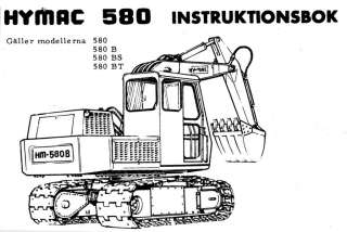 Hymac 580 C B BS BT Operators Maintenance Parts Manual Crawler 