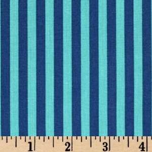  44 Wide Michael Miller Clown Stripe Blueberry Fabric By 