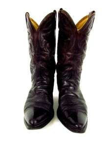 vintage men distressed black cherry ACME cowboy western boots 