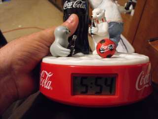 Coke Cola Polar Bear and Friends Alarm Clock, 1999 copyright date 