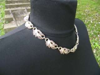 Vintage silvertone choker necklace Germany Lovely  