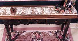 Rose Shelf Runner 8x 58 Heritage Lace Off White Flower Roses Floral 