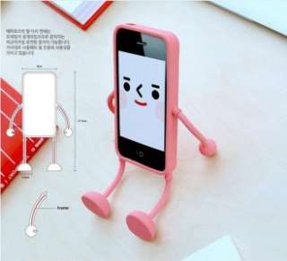 Pink 3d jelly cool robot standing case with legs arms cover for iphone 